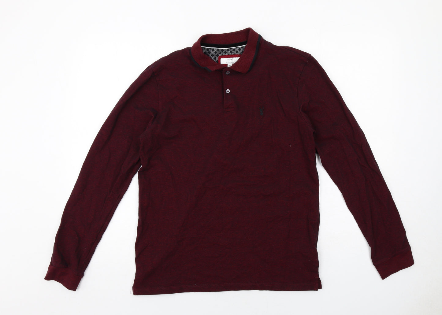 NEXT Mens Red Cotton Polo Size M Collared Button