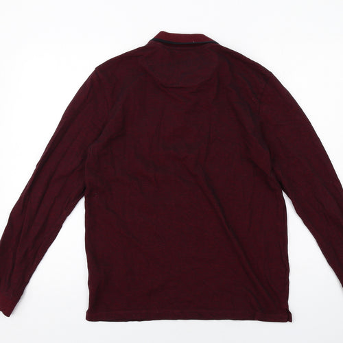 NEXT Mens Red Cotton Polo Size M Collared Button