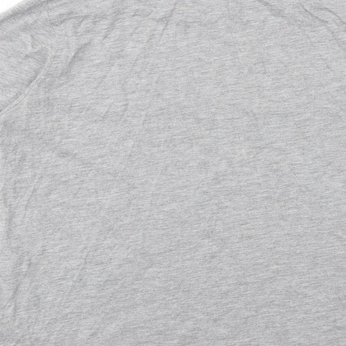Harpenne Womens Grey Cotton Basic T-Shirt Size 10 Round Neck - Rock Chic