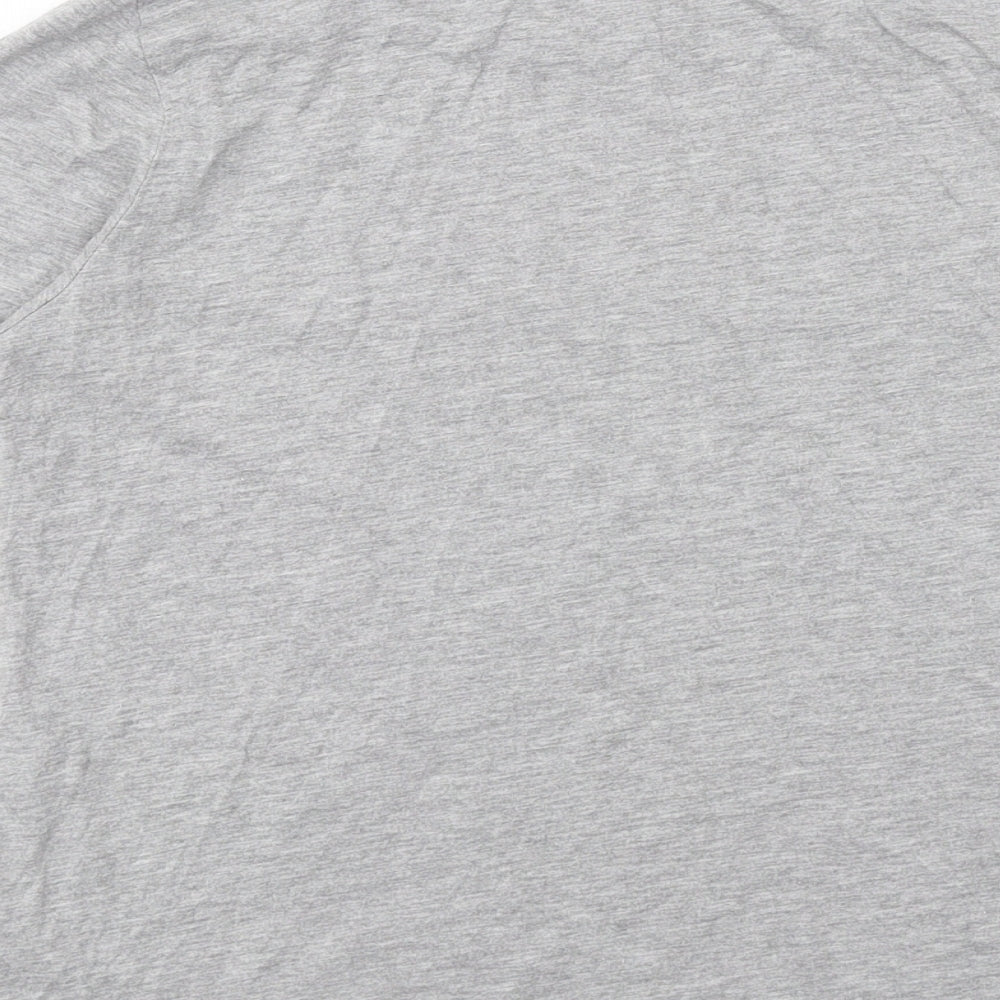 Harpenne Womens Grey Cotton Basic T-Shirt Size 10 Round Neck - Rock Chic