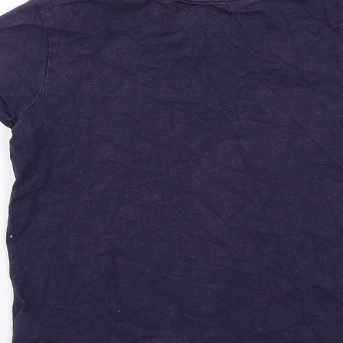 NEXT Girls Blue Cotton Basic T-Shirt Size 9 Years Boat Neck Pullover - Rainbow
