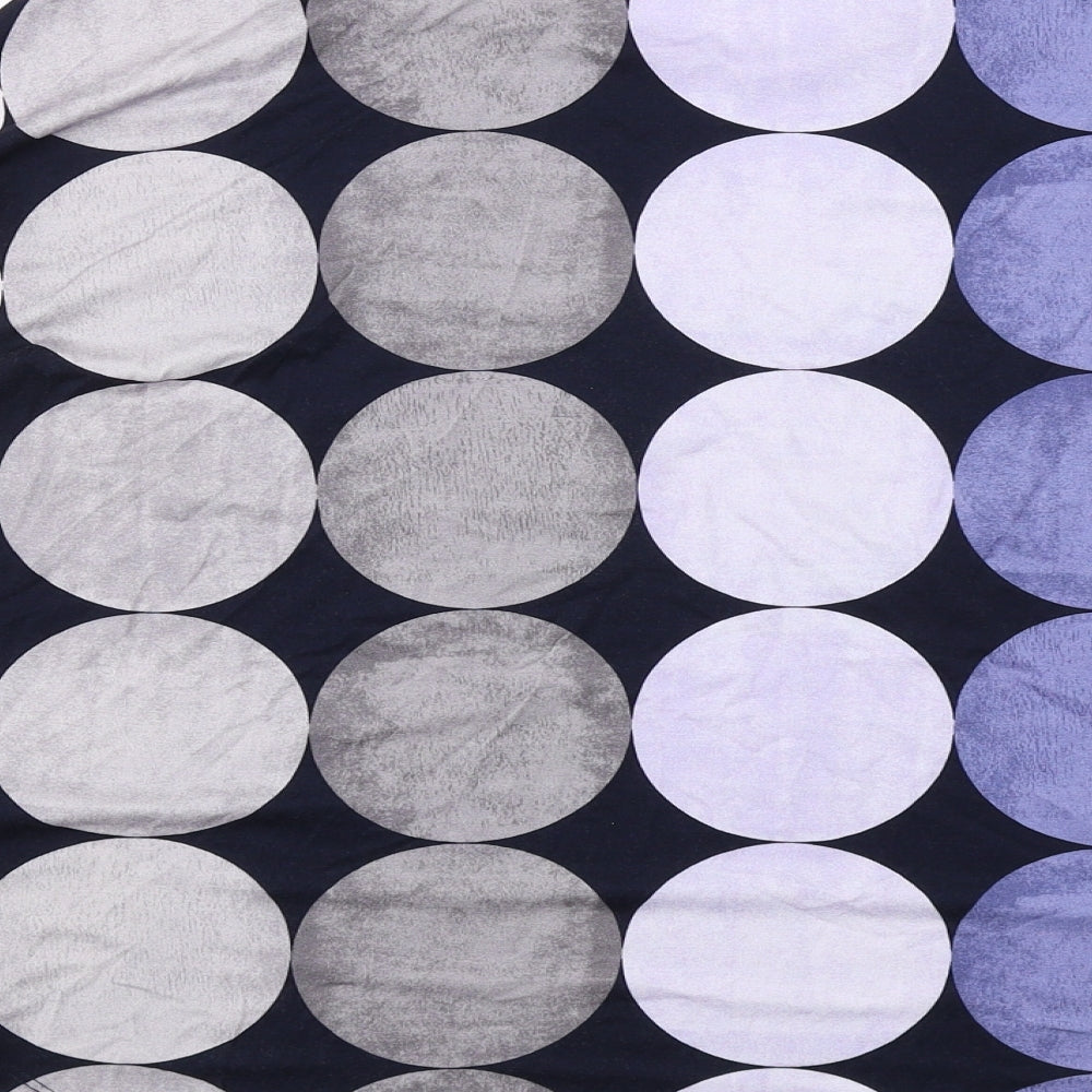 Phase Eight Womens Blue Polka Dot Viscose Basic Blouse Size 10 Round Neck