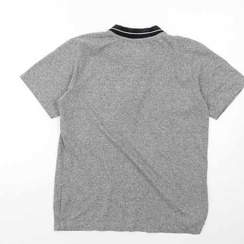 Onfire Mens Grey Cotton Polo Size M Collared Button