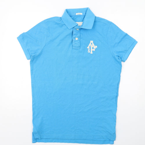 Abercrombie & Fitch Mens Blue Cotton Polo Size L Collared Button