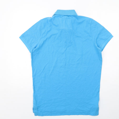Abercrombie & Fitch Mens Blue Cotton Polo Size L Collared Button