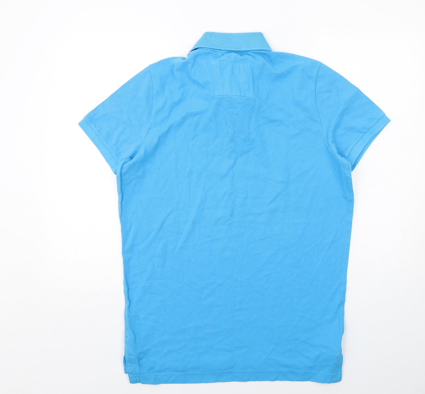 Abercrombie & Fitch Mens Blue Cotton Polo Size L Collared Button