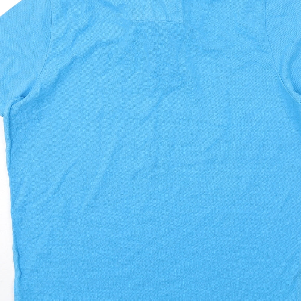Abercrombie & Fitch Mens Blue Cotton Polo Size L Collared Button