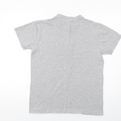 Spotted Womens Grey Cotton Basic T-Shirt Size M Crew Neck - NYC
