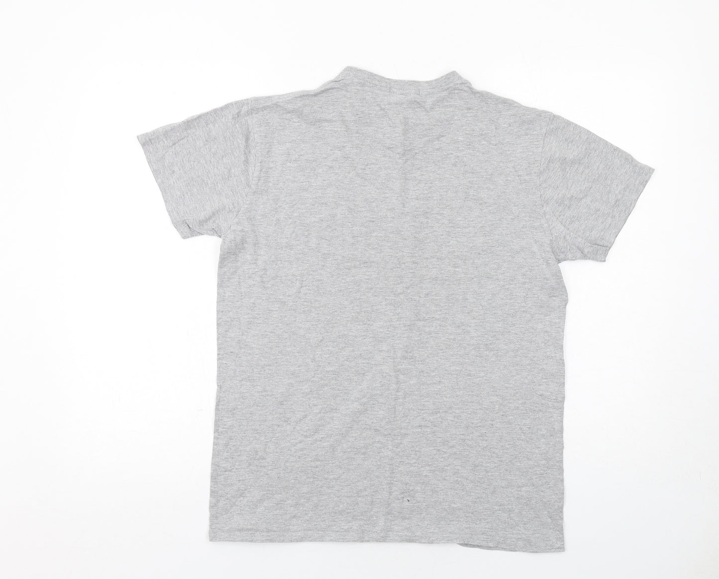 Spotted Womens Grey Cotton Basic T-Shirt Size M Crew Neck - NYC