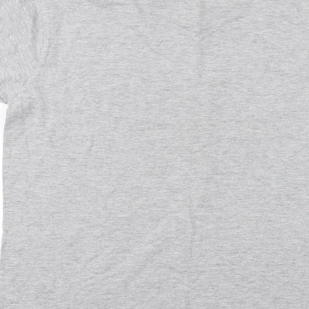 Spotted Womens Grey Cotton Basic T-Shirt Size M Crew Neck - NYC