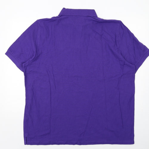 Blue Harbour Mens Purple Cotton Polo Size 2XL Collared Button