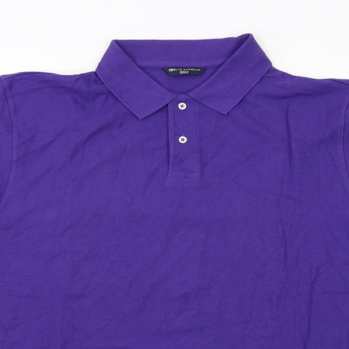 Blue Harbour Mens Purple Cotton Polo Size 2XL Collared Button