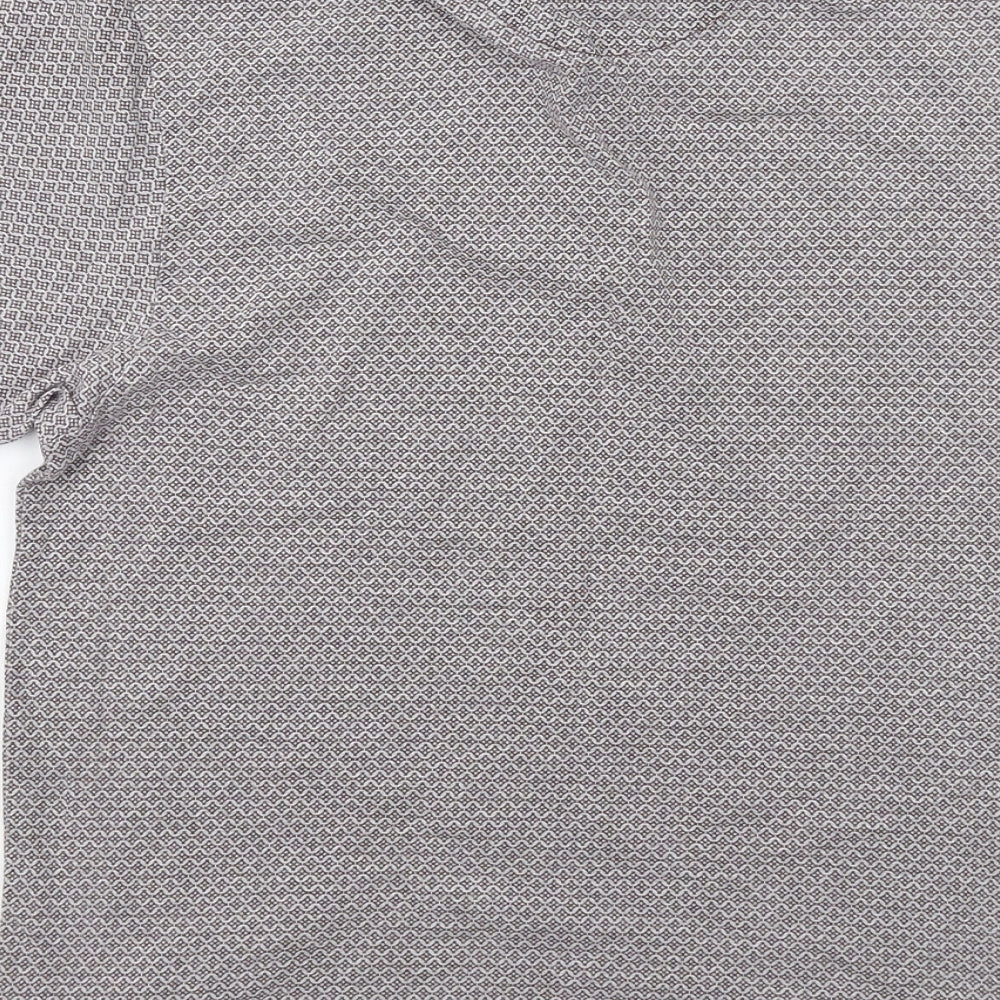 Burton Mens Red Geometric Cotton Polo Size S Collared Button