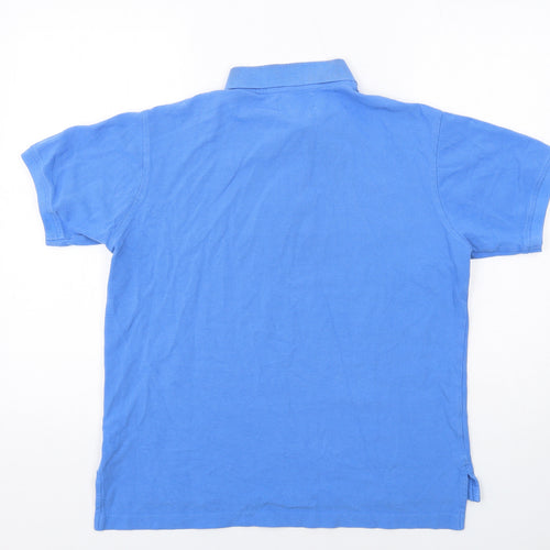 US Polo Assn. Mens Blue Cotton Polo Size M Collared Button