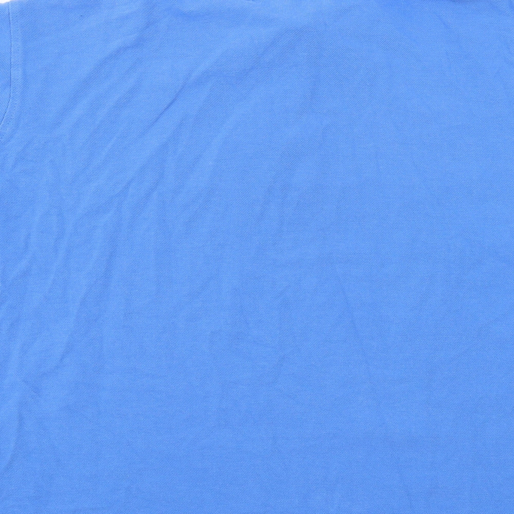 US Polo Assn. Mens Blue Cotton Polo Size M Collared Button