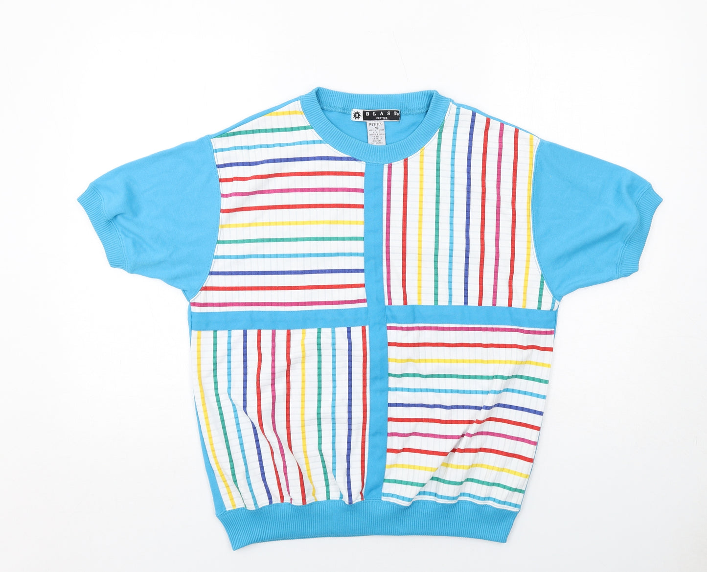 Blast Womens Multicoloured Polyester Pullover Sweatshirt Size M Pullover - Multicoloured Stripe