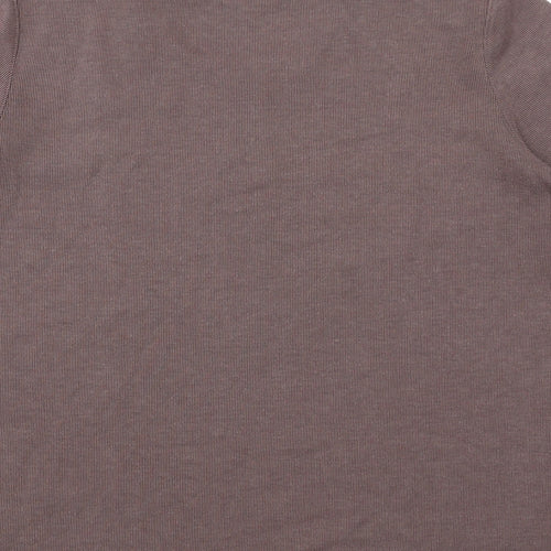 Bonmarché Womens Brown Polyester Basic T-Shirt Size L Crew Neck - Ribbed