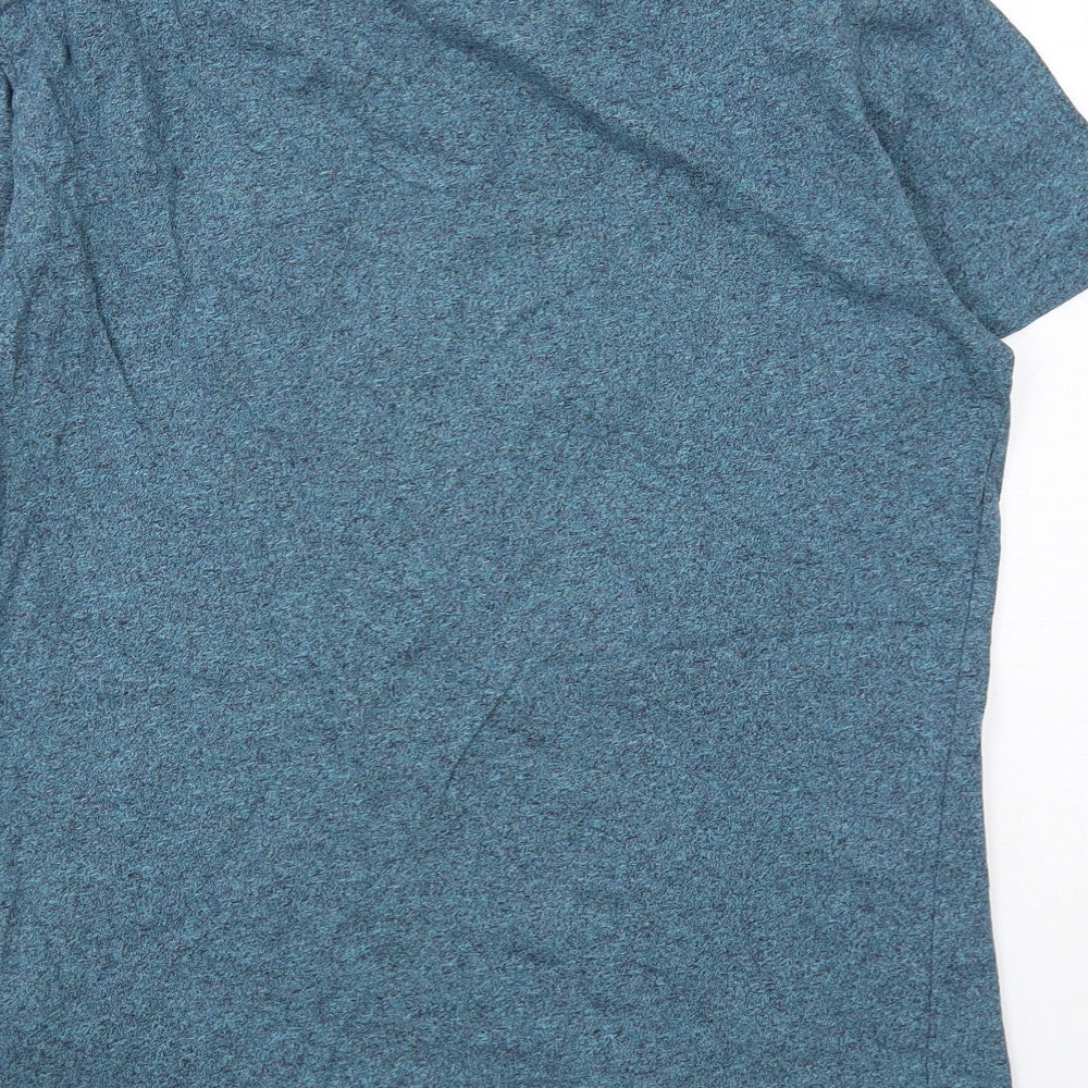 Superdry Mens Blue Cotton T-Shirt Size M Round Neck