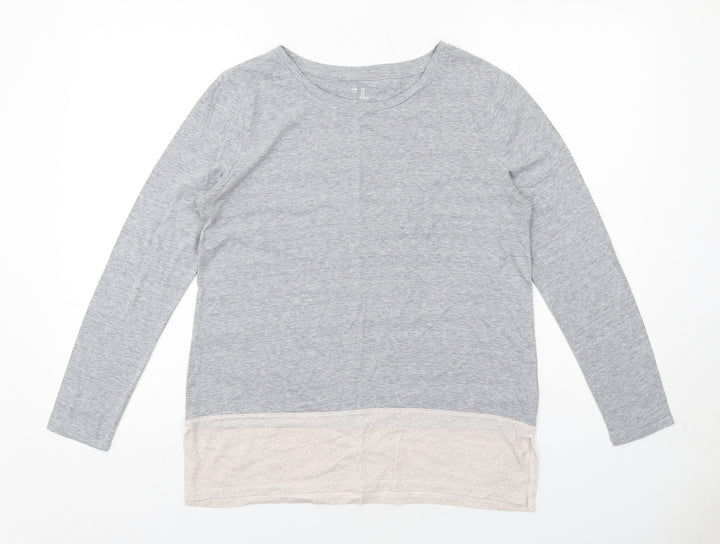 Gap Womens Grey Cotton Basic T-Shirt Size S Boat Neck