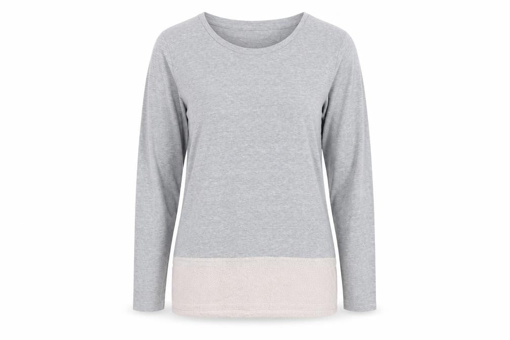 Front view of Gap women’s grey cotton basic t-shirt, size S, boat neck