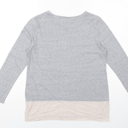 Gap Womens Grey Cotton Basic T-Shirt Size S Boat Neck