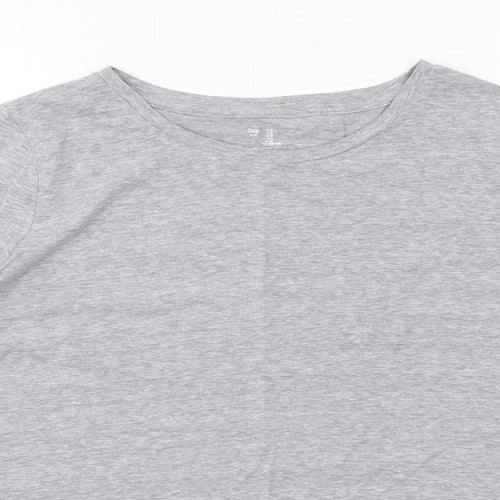 Gap Womens Grey Cotton Basic T-Shirt Size S Boat Neck