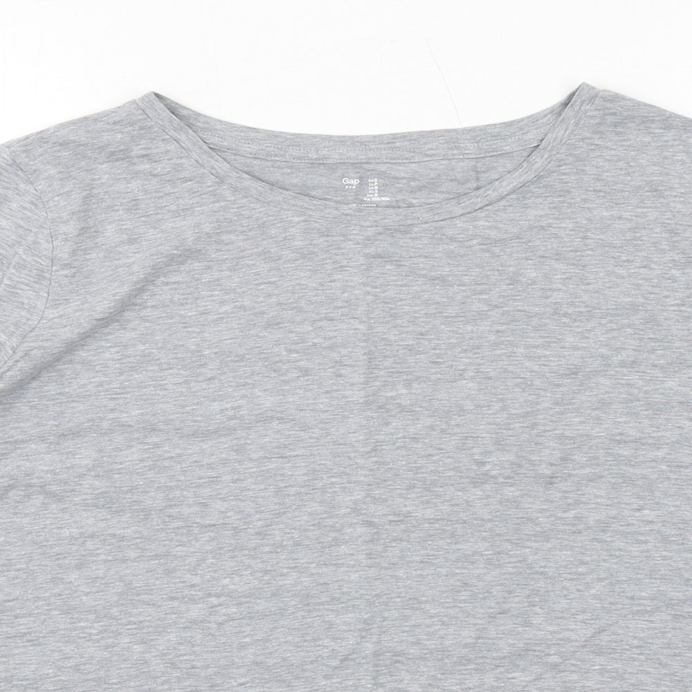 Gap Womens Grey Cotton Basic T-Shirt Size S Boat Neck
