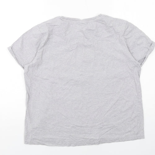 Disney Womens Grey Cotton Basic T-Shirt Size 18 Crew Neck - Minnie Mouse