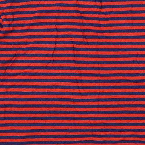 Monki Womens Red Striped Cotton Basic T-Shirt Size M Crew Neck