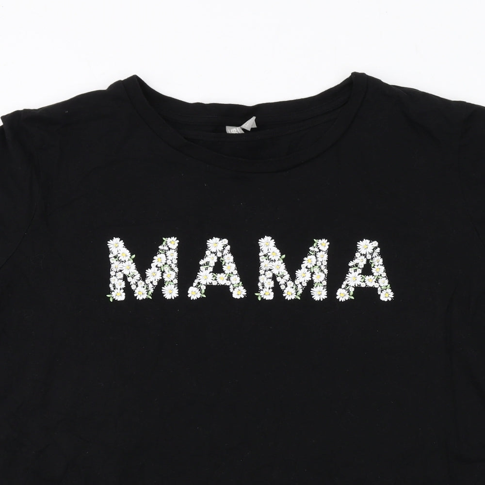 ASOS Womens Black Viscose Basic T-Shirt Size 16 Round Neck - Mama