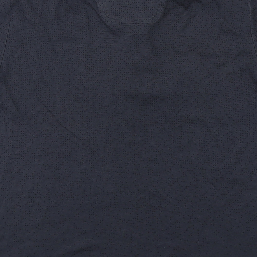 HUGO BOSS Mens Black Geometric Cotton Polo Size M Collared Button