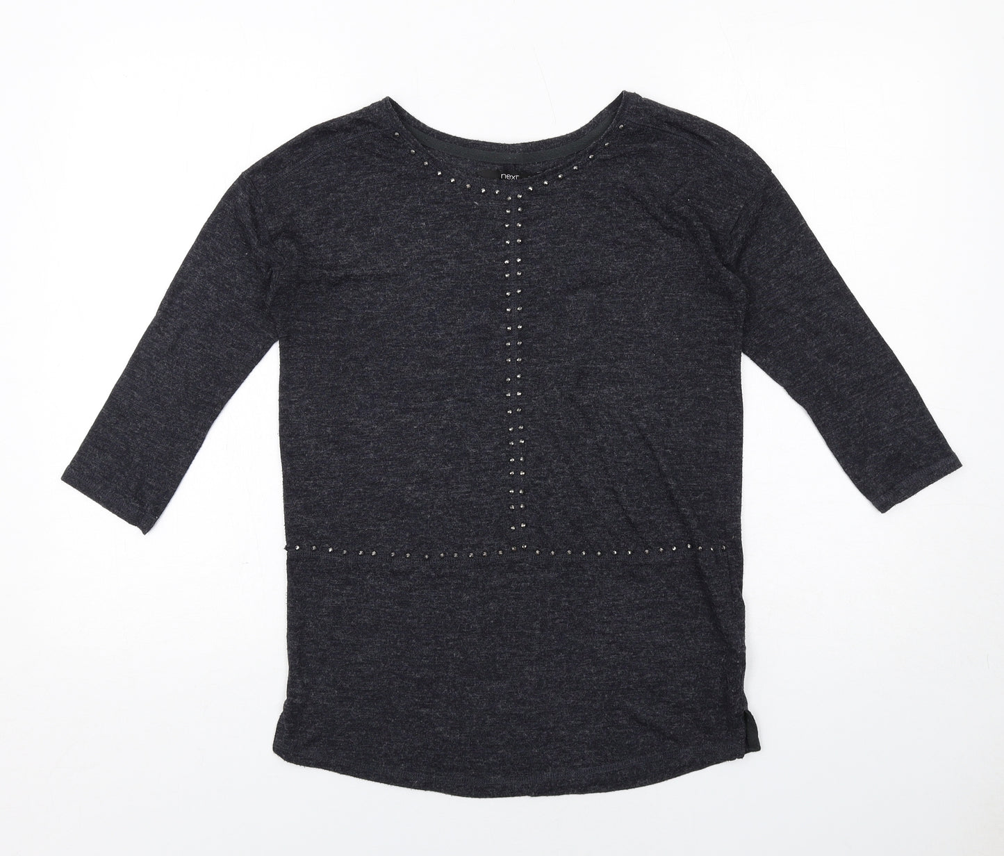 NEXT Womens Grey Polyester Basic T-Shirt Size 8 Round Neck