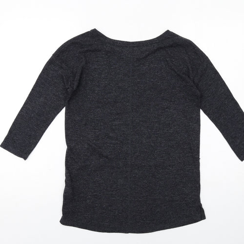 NEXT Womens Grey Polyester Basic T-Shirt Size 8 Round Neck