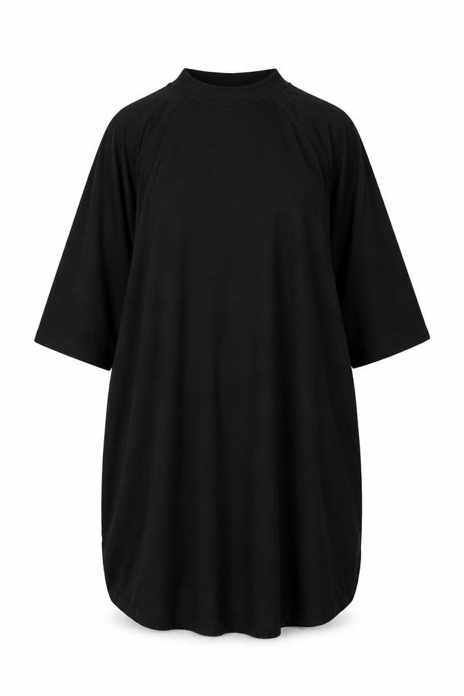 Front view of Monki women’s black viscose a-line, size XS, round neck pullover