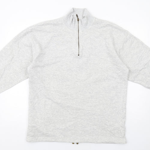 Marks and Spencer Womens Grey Cotton Pullover Sweatshirt Size 16 Zip