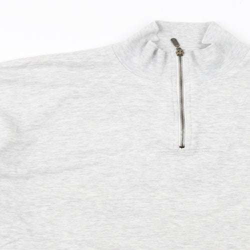 Marks and Spencer Womens Grey Cotton Pullover Sweatshirt Size 16 Zip