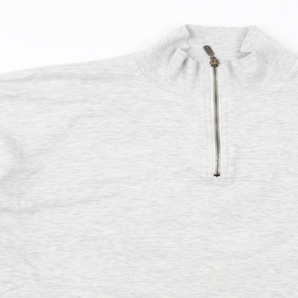 Marks and Spencer Womens Grey Cotton Pullover Sweatshirt Size 16 Zip