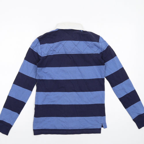 Ralph Lauren Sport Womens Blue Striped Cotton Basic Polo Size S Collared