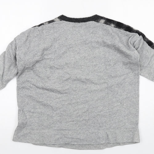 Madewell Womens Grey Check Cotton Full Zip Sweatshirt Size S Pullover