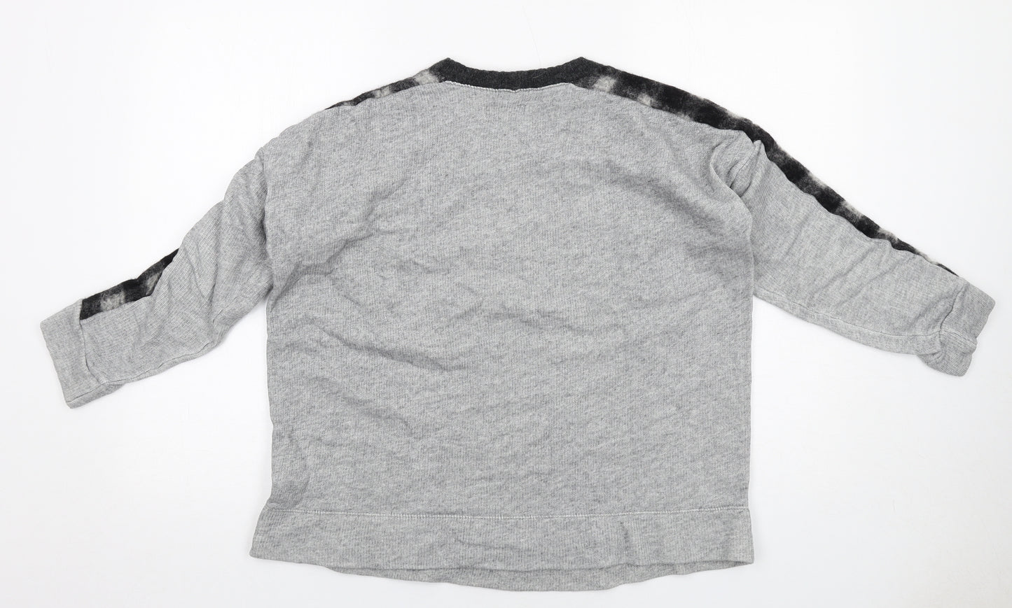 Madewell Womens Grey Check Cotton Full Zip Sweatshirt Size S Pullover