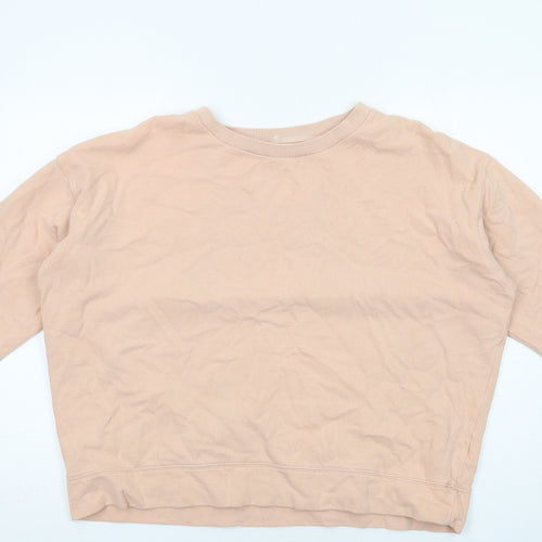 Miss Selfridge Womens Beige Cotton Pullover Sweatshirt Size L Pullover