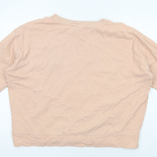 Miss Selfridge Womens Beige Cotton Pullover Sweatshirt Size L Pullover
