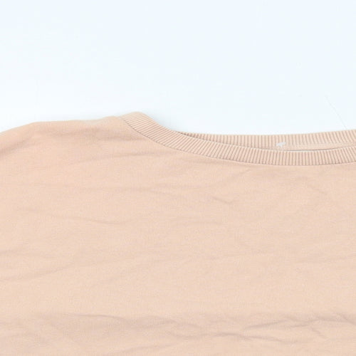Miss Selfridge Womens Beige Cotton Pullover Sweatshirt Size L Pullover