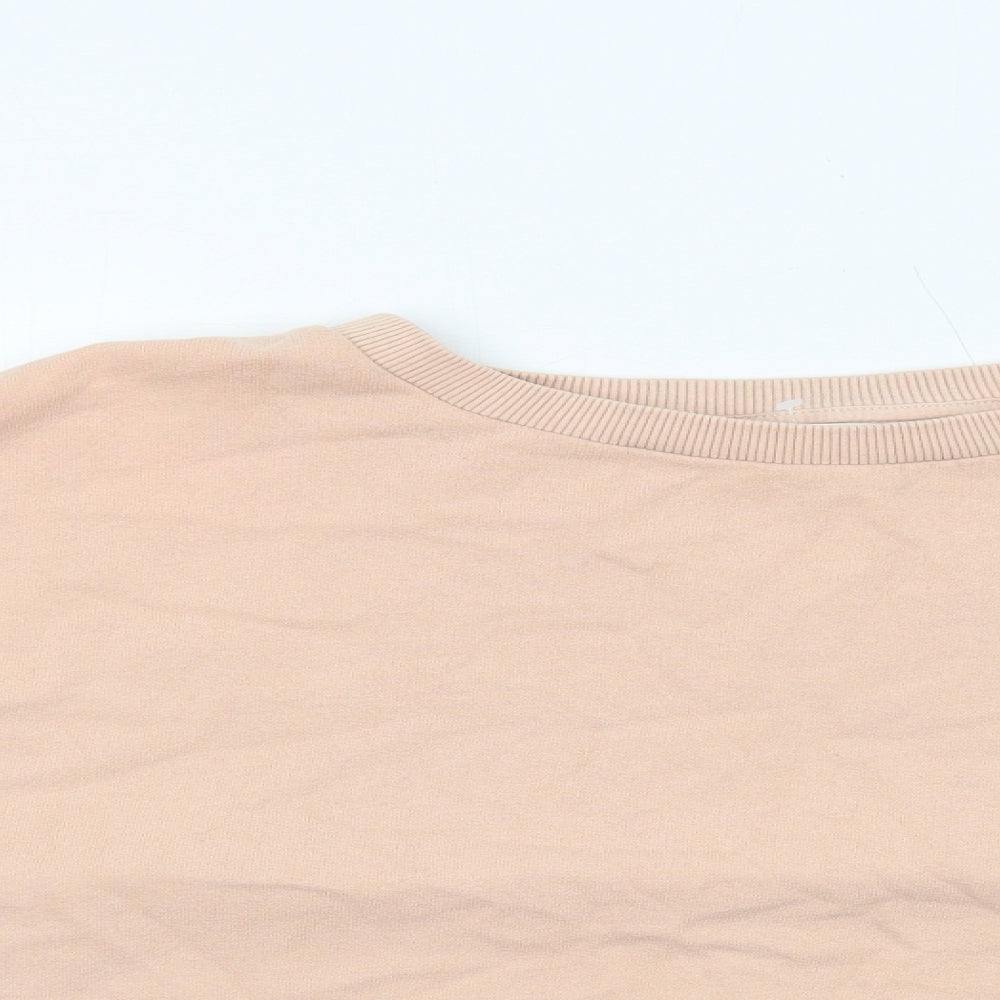 Miss Selfridge Womens Beige Cotton Pullover Sweatshirt Size L Pullover