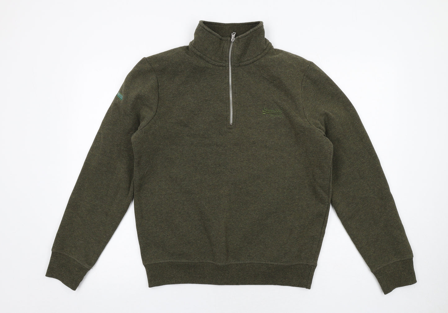 Superdry Mens Green Cotton Pullover Sweatshirt Size M