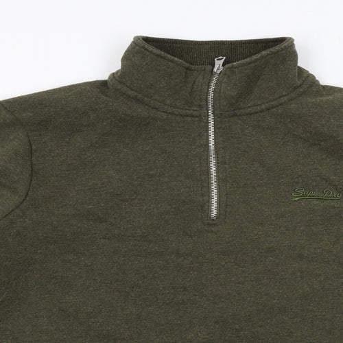 Superdry Mens Green Cotton Pullover Sweatshirt Size M