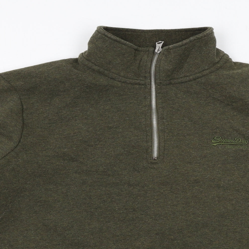 Superdry Mens Green Cotton Pullover Sweatshirt Size M
