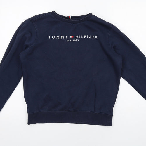 Tommy Hilfiger Boys Blue Cotton Pullover Sweatshirt Size 12-13 Years Pullover