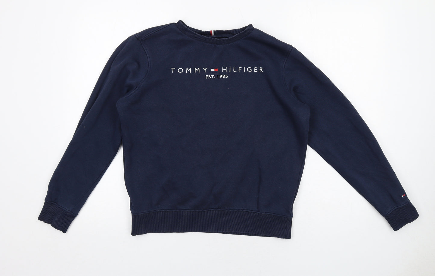 Tommy Hilfiger Boys Blue Cotton Pullover Sweatshirt Size 12-13 Years Pullover