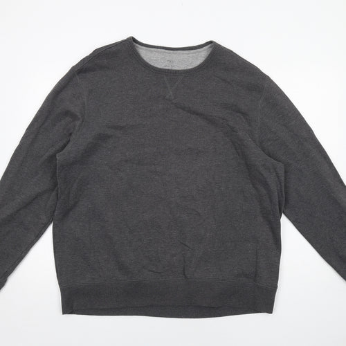 Marks and Spencer Mens Grey Cotton Pullover Sweatshirt Size 2XL